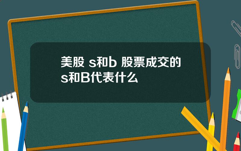 美股 s和b 股票成交的s和B代表什么